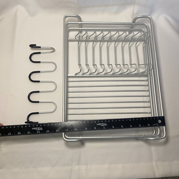 Brian & Dany Aluminum Dish Drying Rack Black Silver PY526 Expandable New OpenBox - Picture 8 of 10